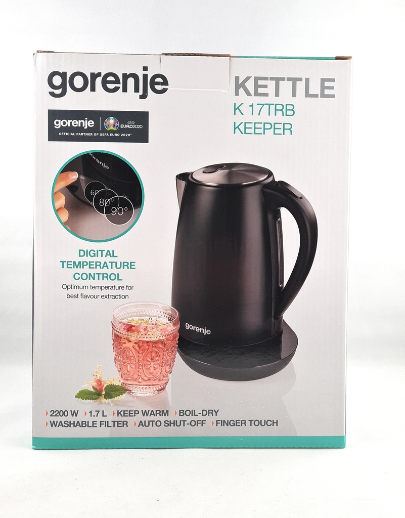 Gorenje Wasserkocher m. Temperaturauswahl, schwarz, 1,7 Liter