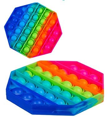 Fidget Pop Toy, Rainbow, 3 geometrische Formen, aus Silikon