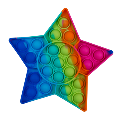 Fidget Pop Toy, Rainbow, 3-fach sortiert, aus Silikon